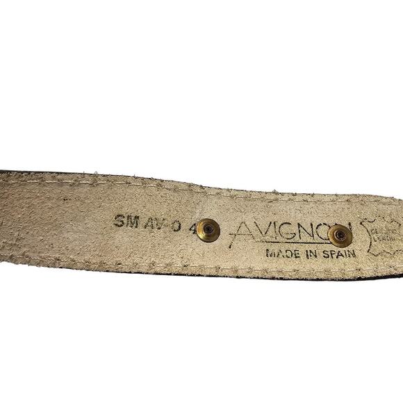 Avignon Leather Belt Womens Size Small Luxury Designer White Boho Western - Picture 8 of 11